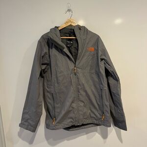 The North Face Gray Hooded Windbreaker Light Rain Jacket